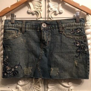 Vintage Y2K Denim embellished skirt
